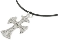 Naszyjniki męskie - WISIOREK KRZYŻ ODWAGI krzyże kauczuk styl gotycki symbole chrześcijańskie templar (aj1816) - miniaturka - grafika 1