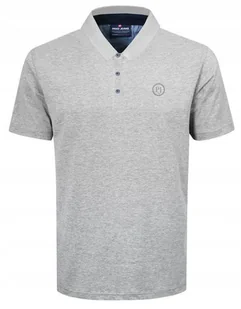 POLO Koszulka Męska POPIELATA Gruba Bawełna DASO Elegancka Pako Jeans - Koszulki męskie - miniaturka - grafika 1