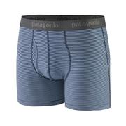 Bielizna sportowa męska - Męskie bokserki termoaktywne Patagonia Essential Boxer Briefs 3" fathom stripe: new navy - L - miniaturka - grafika 1
