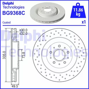 Tarcza hamulcowa DELPHI BG9368C - Tarcze hamulcowe - miniaturka - grafika 1