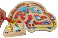 Zabawki sensoryczne - Tablica Manipulacyjna LABIRYNT MAGNETYCZNY AUTKO samochód zabawki montessori sensoryczne dla 2 3 4 latka - miniaturka - grafika 1