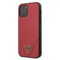 Etui i futerały do telefonów - Guess GUHCP12LVSATMLRE iPhone 12 Pro Max 6,7" czerwony/red hardcase Saffiano - miniaturka - grafika 1