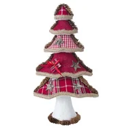 Ozdoby bożonarodzeniowe - Ozdoba świąteczna choinka 86B 40 cm czerwono-beżowa - miniaturka - grafika 1