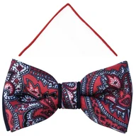 Krawaty i muchy męskie - Czerwono-biała mucha w paisley A351 - miniaturka - grafika 1