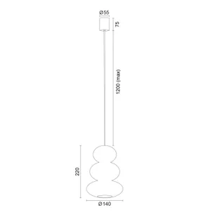 Lampa wisząca szklana Oman Argon, możliwość ściemniania, biały / opal, salon / jadalnia, szkło - Lampy sufitowe - miniaturka - grafika 1