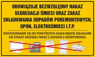 Akcesoria BHP - Tablica NAKAZ SORTOWANIA, ŚMIETNIKI, SEGREGACJA ŚMIECI PCV3mm 36x60CM - miniaturka - grafika 1