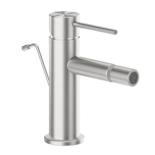 KFA Armatura Bateria bidetowa stalowa srebrna 14.4 cm Flint z korkiem - Baterie bidetowe - miniaturka - grafika 1