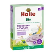 Kaszki dla dzieci - HOLLE BIO Kaszka ryżowa na bazie mleka koziego jagoda-banan po 6. miesiącu, 200g - miniaturka - grafika 1