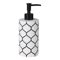 Mydelniczki i dozowniki mydła - Dozownik Net 7 x 7 x 19 cm 370 ml czarno-biały - miniaturka - grafika 1