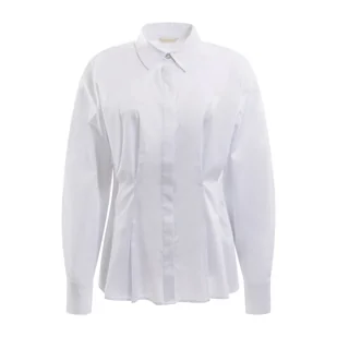 Damska Koszula GUESS LS AGATA CORSET SOLID SHIRT W3YH51WE2Q0-G011 – Biały - Koszule damskie - miniaturka - grafika 1