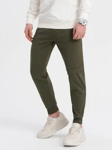 Ombre Clothing Męskie spodnie dresowe Boromooru oliwkowy M - Spodnie sportowe męskie - miniaturka - grafika 1