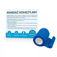 Apteczki i materiały opatrunkowe - Paso TRADING Bandaż kohezyjny 4,5mx7,5cm kolor niebieski, 1szt. - miniaturka - grafika 1