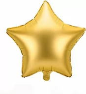 Balony i akcesoria - Balon foliowy gwiazdka, satynowy złoty - 48 cm - 1 szt. - miniaturka - grafika 1