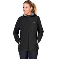 Kurtki damskie - Jack Wolfskin Damska Kurtka Northern Point Damska Oddychająca Wodoodporna Wiatroszczelna Outdoorowa Kurtka Funkcyjna Typu Wanderjacke, Czarna (Czarna), L - miniaturka - grafika 1