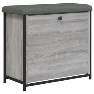 vidaXL Ławka na buty z klapką Szara Sonoma 62x32x56 cm - Szafki na buty - miniaturka - grafika 1