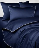 Pościel - Pościel Satynowa, Maro Home, San Antonio, Navy blue z białą lamówką, 140x200 cm - miniaturka - grafika 1