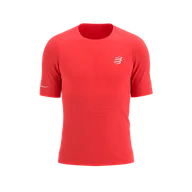 Koszulki sportowe męskie - COMPRESSPORT Koszulka biegowa PRO RACING SS T-SHIRT fluo red - miniaturka - grafika 1