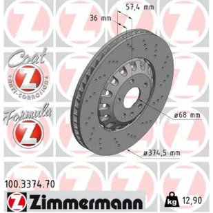 Tarcza hamulcowa ZIMMERMANN 100.3374.70 - Tarcze hamulcowe - miniaturka - grafika 1
