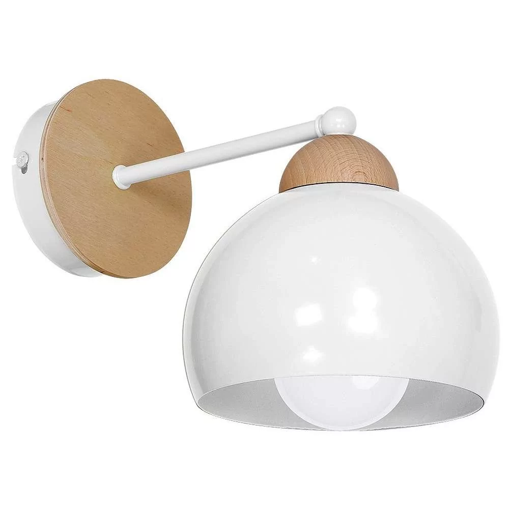 Luminex Kinkiet lampa ścienna Dama 1x60W E27 biały/brzoza 0642