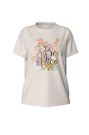 Koszulki i topy damskie - Vila T-shirt damski, Cloud Dancer/Print: be Nice, S - miniaturka - grafika 1