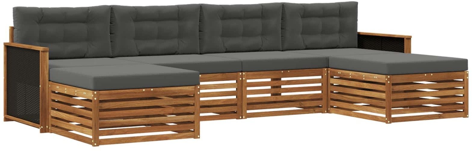 vidaXL Zestawy sof z poduszką 6 pcs Lite Drewno Akacji