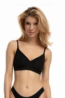 Biustonosze - Biustonosz damski miękki czarny z elastycznymi fiszbinami Simple T-Shirt Bra Julimex - miniaturka - grafika 1