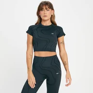 Koszulki i topy damskie - MP Women's Tempo Wave Seamless Crop Top - Black - XXS - miniaturka - grafika 1
