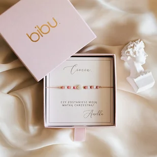 Bransoletka z dedykacją dla chrzestnej. - Bransoletki - miniaturka - grafika 1