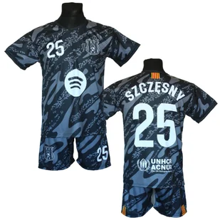 SZCZĘSNY koszulka + spodenki BARCELONA szary dla dzieci - Piłka nożna - miniaturka - grafika 1