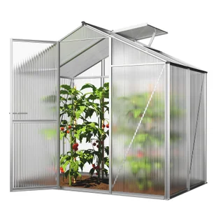 GFP szklarnia ECO 2 rama aluminiowa 192x131 cm - płytami poliwęglanowymi o grubości 8 mm - Szklarnie ogrodowe - miniaturka - grafika 1
