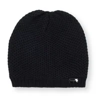 Czapki damskie - Damska czapka o gęstym splocie klasyczna czarna - miniaturka - grafika 1