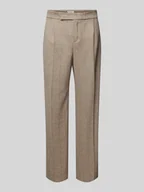 Spodnie damskie - Spodnie materiałowe o kroju baggy fit z zakładkami w pasie model ‘Mara’ - miniaturka - grafika 1