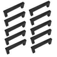 Meble modułowe i akcesoria - 10 x Uchwyt meblowy klasyczny 128 mm czarny Metalowy uchwyt do szuflady - miniaturka - grafika 1