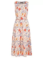 Sukienki - APART Letnia sukienka z czystej bawełny, niebiesko-czerwona, kremowa, L, Niebieski, czerwony, kremowy, L - miniaturka - grafika 1