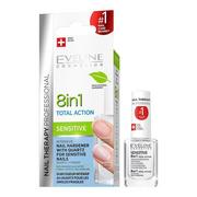 Eveline 8in1 Total Action Intensive Nail Hardener, wzmacniająca odżywka do paznokci, 12 ml