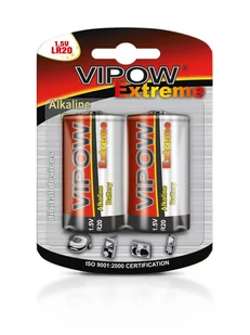 Vipow Baterie alkaliczne REBEL EXTREME LR20 2szt/bl. LEC-BAT0094B - Baterie i akcesoria - miniaturka - grafika 1
