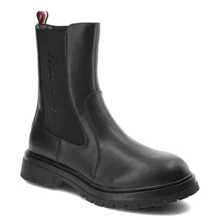 Czarne Botki Tommy Hilfiger Modne Buty Damskie - Botki damskie - miniaturka - grafika 1