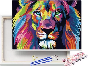 Malowanie po numerach Kolorowy Lew 40x50cm RAMA / beliart - Malowanie po numerach - miniaturka - grafika 1