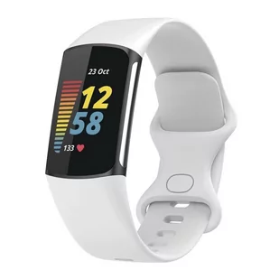 Opaska Pasek Bransoleta Smoothband Fitbit Charge 5 Biała - Akcesoria do smartwatchy - miniaturka - grafika 1