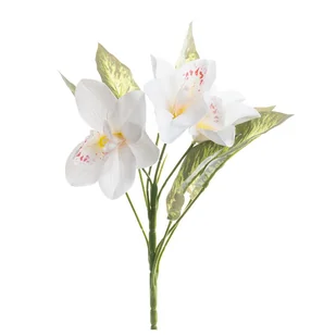 Bukiet Cymbidium 32cm BU960 W01 sztuczny bukiecik biały - Sztuczne kwiaty - miniaturka - grafika 1