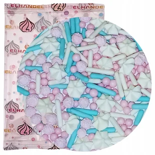 Posypka ozdoby na tort perełki makaroniki beziki dekoracje biały różowy - Dodatki do ciast w proszku - miniaturka - grafika 1