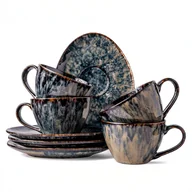 Filiżanki - Serwis Kawowy Kasai Żółto-Zielony Na 4 Osoby 8 Szt. Nowoczesny Do Zmywarki Komplet Filiżanka I Spodek - miniaturka - grafika 1