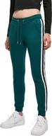 Spodnie damskie - Urban Classics Damskie spodnie sportowe Ladies College Contrast Sweatpants damskie spodnie do biegania z paskiem i ściągaczem, w 4 kolorach, rozmiary XS - 5XL, Jasper/White/Black, S - miniaturka - grafika 1