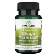 Suplementy naturalne - Swanson - Full Spectrum Chaga Mushroom, 400mg, 60 kapsułek - miniaturka - grafika 1