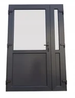 Drzwi wewnętrzne - Drzwi zewn. PCV antracyt 140x210 dwuskrzydłowe - miniaturka - grafika 1
