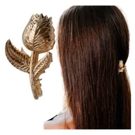 Ozdoby do włosów - Klamra do Włosów Złota Mała Spinka Kwiat Metalowa Róża Lekka i Wytrzymała - miniaturka - grafika 1