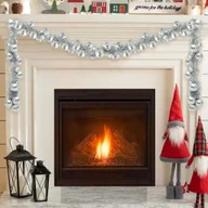 Bombki - vidaXL Girlanda z bombek świątecznych Srebrny 186 cm polistyren - miniaturka - grafika 1