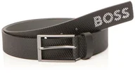 Paski - BOSS Męski pasek Tino-Net_Sz35, czarny 1, 100, czarny (Black1) - miniaturka - grafika 1
