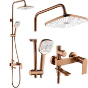 Zestawy prysznicowe - Rea Zestaw Prysznicowy REA STORM MIEDŹ SZCZOTKOWANA - miniaturka - grafika 1