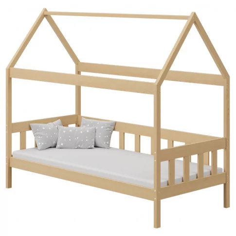 Drewniane pojedyncze łóżko domek, sosna - Dada 3X 180x90 cm